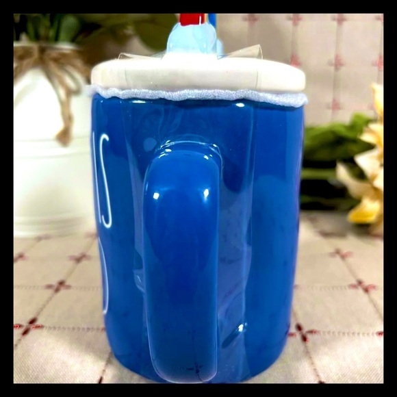 Rae Dunn LOVE IS BLIND Blue Ceramic Mug With Rainbow Figural Topper Pride 2021 - Picture 5 of 9